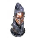 Sculpture africaine en bronze BRZ0409 ( H .63 x L :30 Cm ) Poids : 12 Kg 