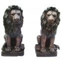 Lion en bronze BRZ1292  ( H .81 x L :43 Cm )  Poids : 71 Kg 