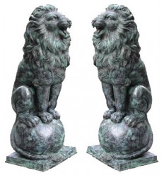 Couple de lions en bronze BRZ0786v ( H .145 x L 71 : Cm ) Poids : 190 Kg 