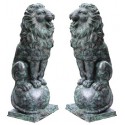 Couple de lions en bronze BRZ0786v ( H .145 x L 71 : Cm ) Poids : 190 Kg 