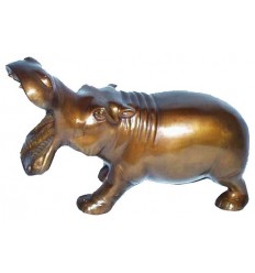 hippopotame en bronze BRZ0050  ( H .46 x L .28 Cm )  Poids : 6 Kg 