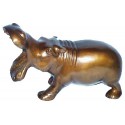 hippopotame en bronze BRZ0050 ( H .28 x L .46 Cm ) Poids : 6 Kg 