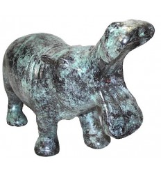 hippopotame en bronze BRZ0050V ( H .28 x L .46 Cm ) Poids : 6 Kg 