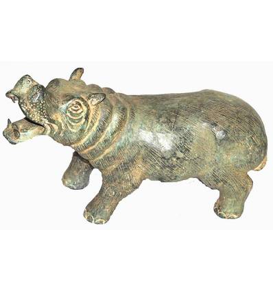 hippopotame en bronze BRZ0206V ( H .17 x L .27 Cm )