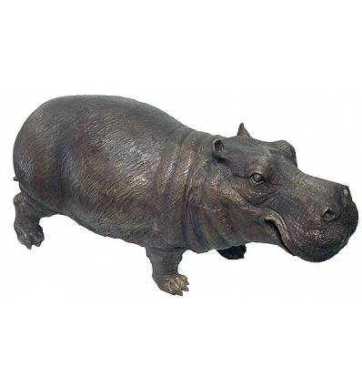 hippopotame en bronze BRZ0667  ( H .48 x L .91 Cm )  Poids : 33 Kg 
