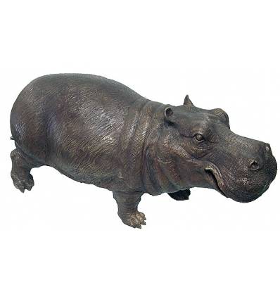 hippopotame en bronze BRZ0667 ( H .48 x L .91 Cm ) Poids : 33 Kg 