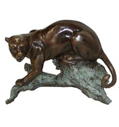 léopard en bronze BRZ0670mv ( H . 20 x L . 30Cm )