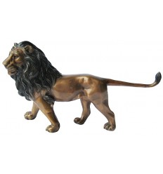 lion en bronze BRZ0351 ( H .28 x L .51 Cm ) Poids : 4 Kg 