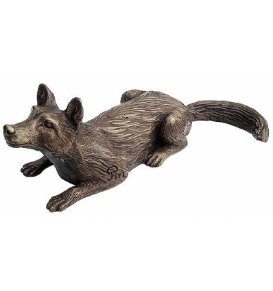 renard en bronze BRZ0997 ( H .7 x L :25 Cm ) Poids : 1 Kg 