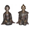Couple de japonnais en bronze BRZ0041N-11 ( H .28 x L : Cm ) Poids : 8 Kg 