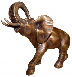  Eléphant en bronze BRZ0583 ( H .25 x L .30 Cm ) poids 4 kgs