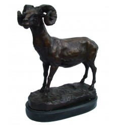 Bélier en bronze BRZ1268 / SM068 (H. 30 x L. 28 Cm)