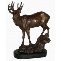 Cerf en bronze BRZ1598 (H. 34 x L. 30 Cm) - Poids : 5 Kg