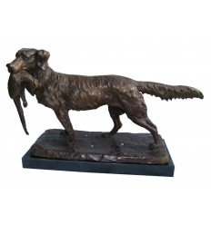 Chien en bronze BRZ1321 / SM439 (H. 28 x L. 45 Cm) - Poids : 11 Kg 