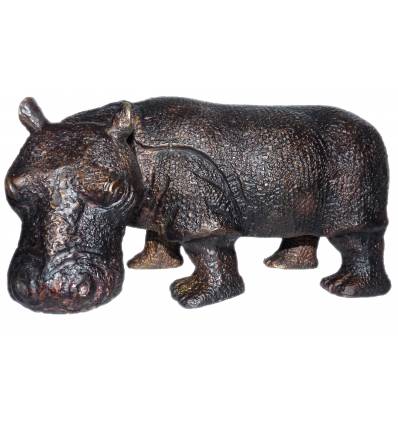 hippopotame en bronze BRZ0508 ( H .15 x L .25 Cm ) Poids : 5 Kg 