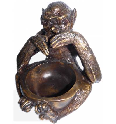 singe en bronze BRZ0211-1 ( H .25 x L .22 Cm )