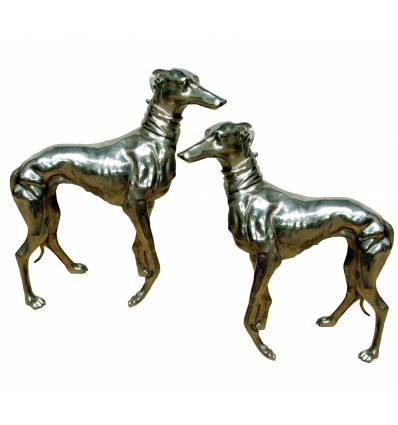 Chien en Aluminium ALU0144 PAIR ( H .109 X L . 144 CM )