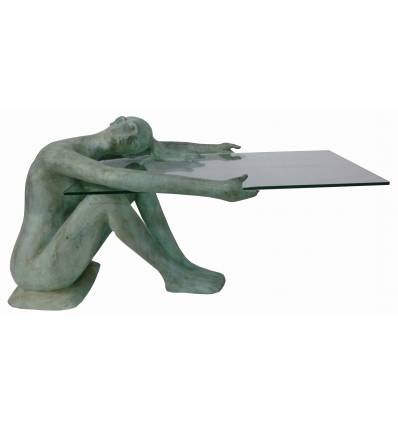 Sculpture Bronze Table basse Femme Réf: BRZ1776