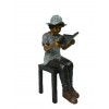 Sculpture enfant sur tabouret en bronze Réf : BRZ1311TAB