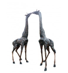 Sculpture couple de girafe en bronze Réf: BRZ1743