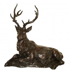 Cerf en bronze BRZ1317M(H. 45 x L. 40 Cm) Poids : 9 Kg 