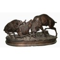 Sculpture en bronze "combat de cerfs" Réf : BRZ1536