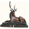 Sculpture en bronze d'un cerf couché Réf : BRZ1751SM