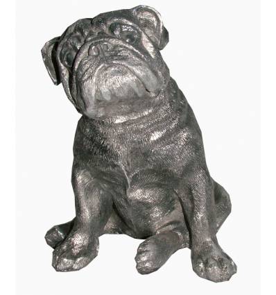 Sculpture chien bulldog en aluminium Réf : ALU1139