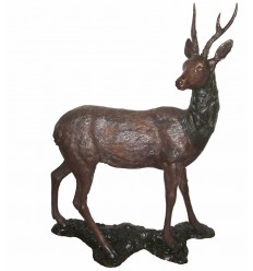 Cerf en bronze BRZ0990 ( H .140 x L .95 Cm ) Poids : 58 Kg 