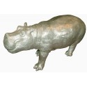 Sculpture hippopotame en aluminium mat Réf : ALU0667