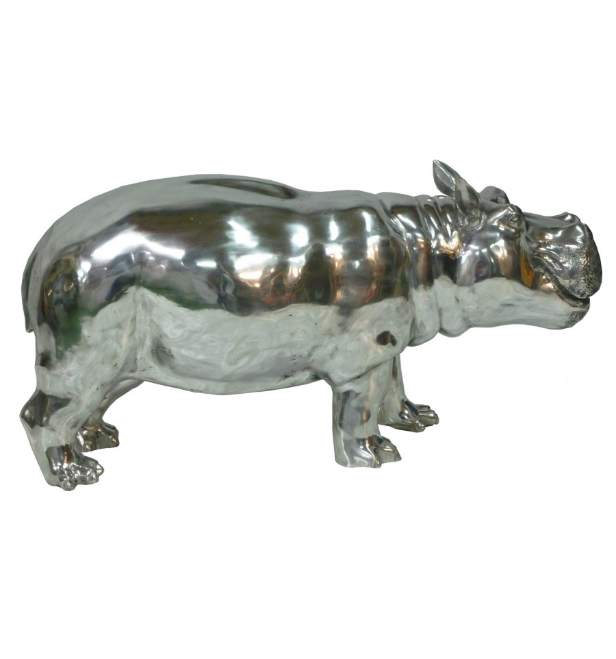 Statue hippopotame rigolote en fibrociment