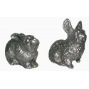 Sculpture couple de lapins en aluminium Réf : ALU0598