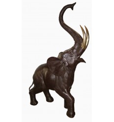 Eléphant en bronze BRZ0053-76 ( H .193 x L .145 x 50 Cm ) Poids : 138 Kg 