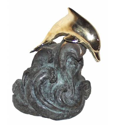 Bronze animalier : dauphin en bronze BRZ0939 ( H .18 x L . 15Cm ) Poids : 2 Kg 