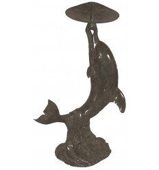 Bronze animalier : dauphin en bronze BRZ0128M ( H .33 x L . Cm )