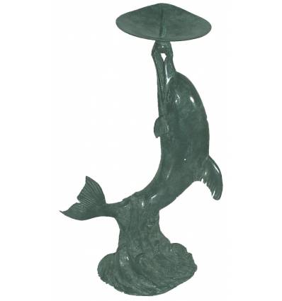 Bronze animalier : dauphin en bronze BRZ0128 ( H .33 x L . Cm )