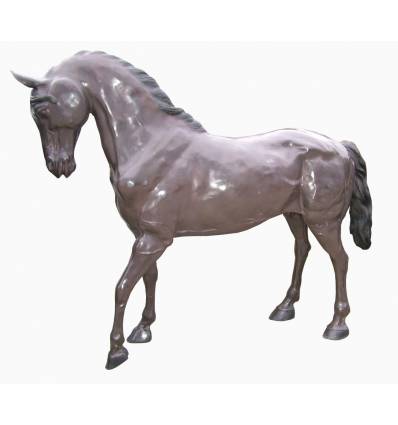Cheval en bronze BRZ1631 ( H .185 x L .220 Cm ) Poids : 247 Kg 