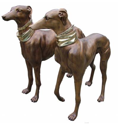Bronze animalier : chien en bronze BRZ0144 ( H .109 x L .114 Cm ) Poids : 90 Kg 