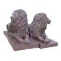 Couple de lions en bronze BRZ0357 ( H .90 x L :160 Cm ) Poids : 310 Kg 