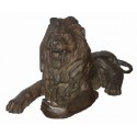Lion en bronze BRZ0178 ( H .35 x L :68 Cm ) Poids : 20 Kg 