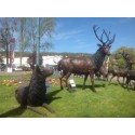 Couple Cerf et biche en bronze BRZ746 (H 230 L 165) Poids 460 kgs