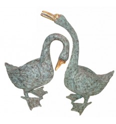 Bronze animalier : canard en bronze BRZ1175 ( H .114x L .91 Cm ) Poids : 39.5 Kg 